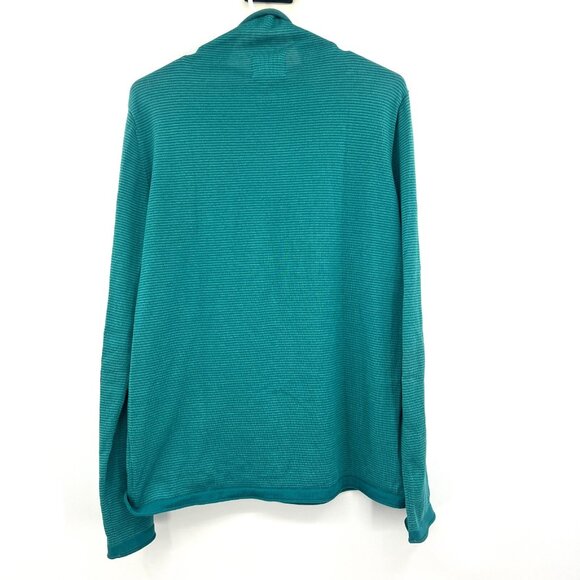 Title Nine Aqua Striped Funnel Neck Sweater Women's Large - Picture 4 of 4